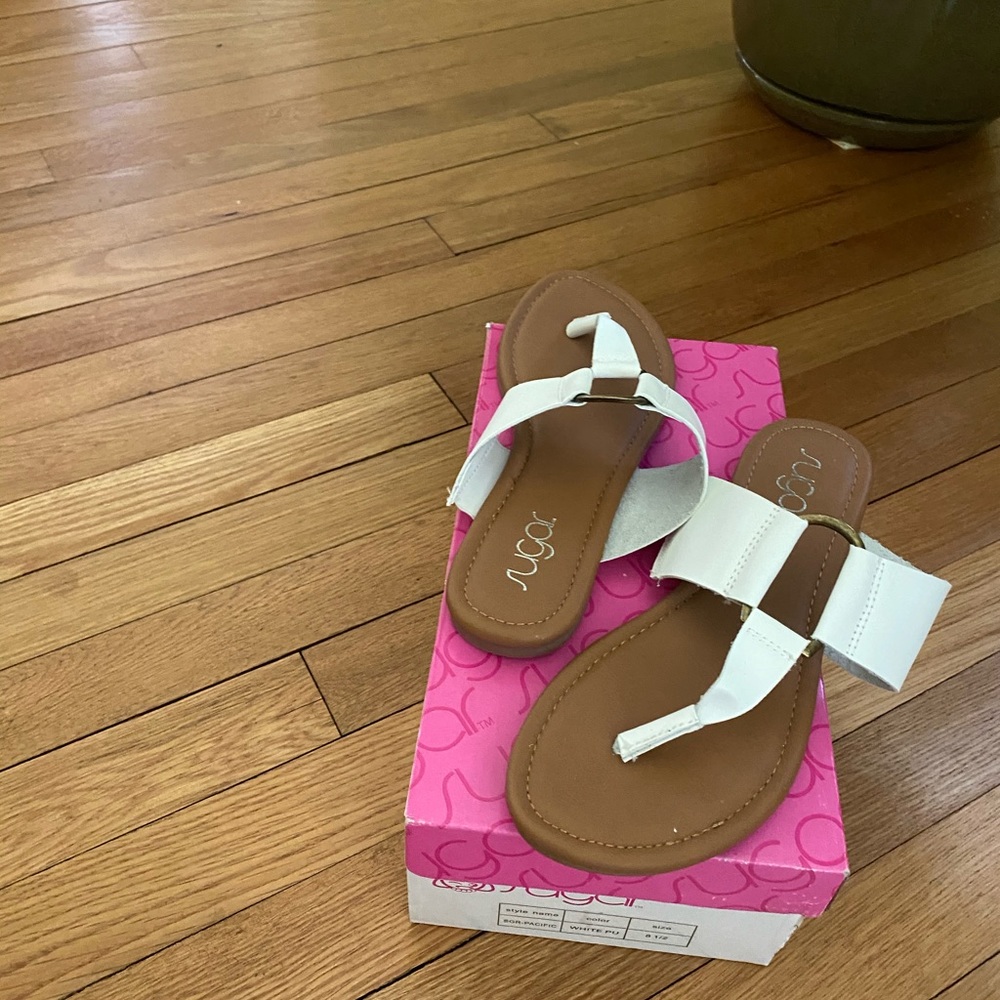 White sandals.
